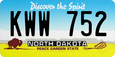 ND license plate KWW752