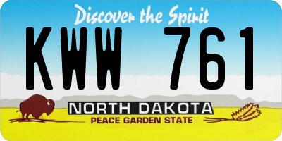 ND license plate KWW761