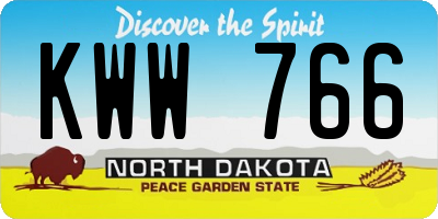 ND license plate KWW766