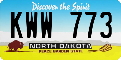 ND license plate KWW773