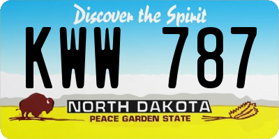 ND license plate KWW787