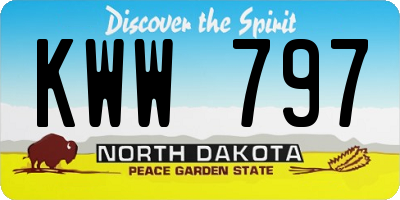 ND license plate KWW797