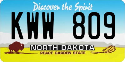 ND license plate KWW809