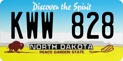 ND license plate KWW828