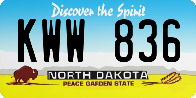ND license plate KWW836