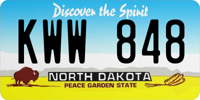 ND license plate KWW848