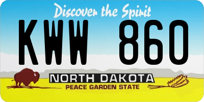 ND license plate KWW860