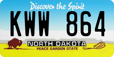 ND license plate KWW864