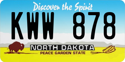 ND license plate KWW878