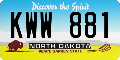 ND license plate KWW881