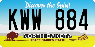 ND license plate KWW884