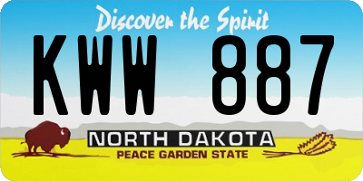ND license plate KWW887