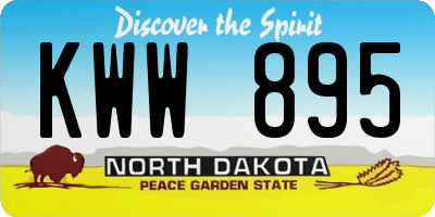 ND license plate KWW895
