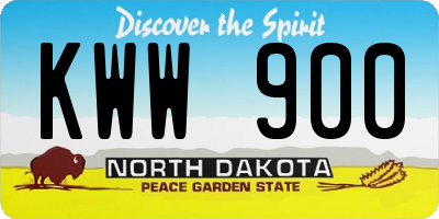 ND license plate KWW900