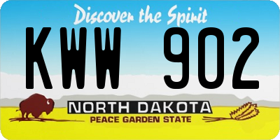 ND license plate KWW902