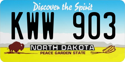 ND license plate KWW903