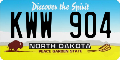 ND license plate KWW904