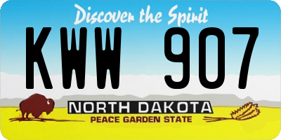 ND license plate KWW907