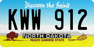 ND license plate KWW912