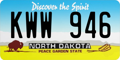 ND license plate KWW946
