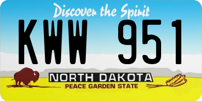 ND license plate KWW951