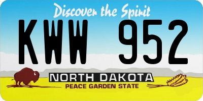 ND license plate KWW952