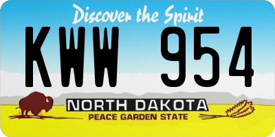 ND license plate KWW954