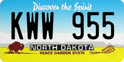 ND license plate KWW955