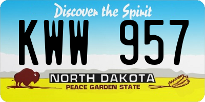 ND license plate KWW957