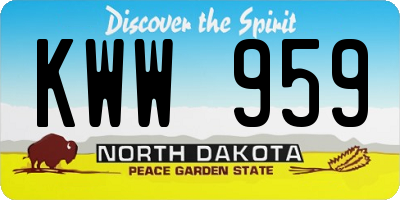 ND license plate KWW959