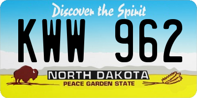 ND license plate KWW962