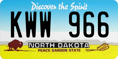 ND license plate KWW966