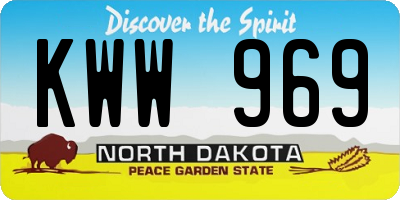 ND license plate KWW969