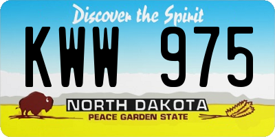 ND license plate KWW975