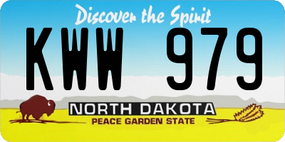ND license plate KWW979