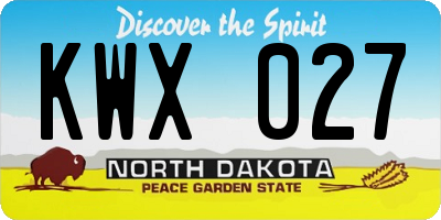 ND license plate KWX027