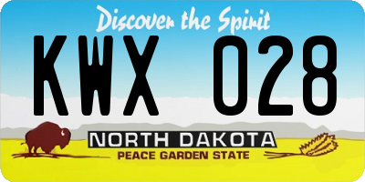 ND license plate KWX028