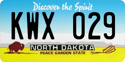 ND license plate KWX029