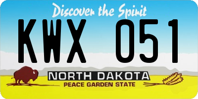 ND license plate KWX051