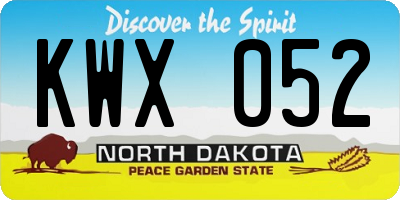 ND license plate KWX052