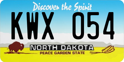 ND license plate KWX054