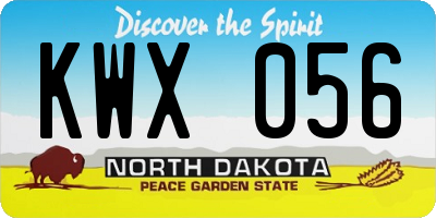 ND license plate KWX056