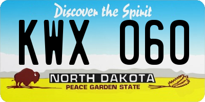 ND license plate KWX060