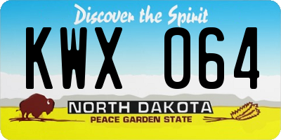 ND license plate KWX064