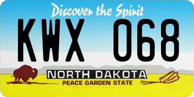 ND license plate KWX068