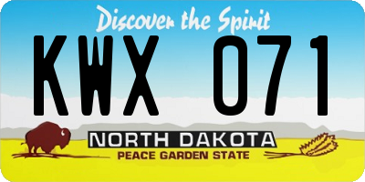 ND license plate KWX071