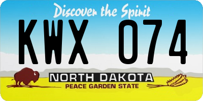 ND license plate KWX074