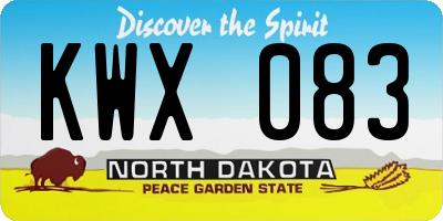 ND license plate KWX083