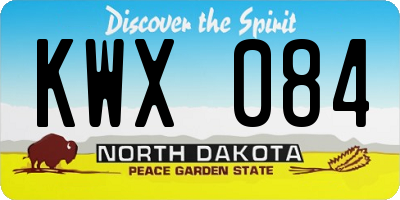 ND license plate KWX084
