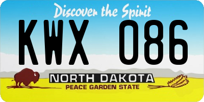 ND license plate KWX086